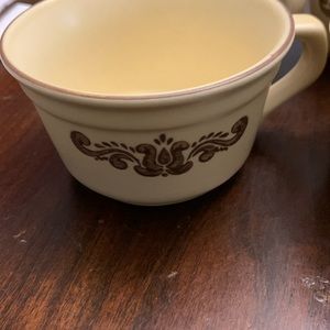 Lot of 4 Pfaltzgraff G-1 USA Brown Beige Soup Coffee Mugs